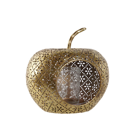 Portacandele Home ESPRIT Dorato Metallo Cristallo 14 x 14 x 13 cm