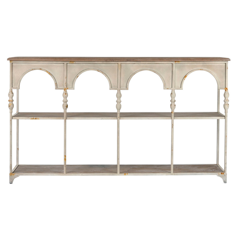 Shelves Home ESPRIT White Natural Metal 159 X 36,5 X 91 cm