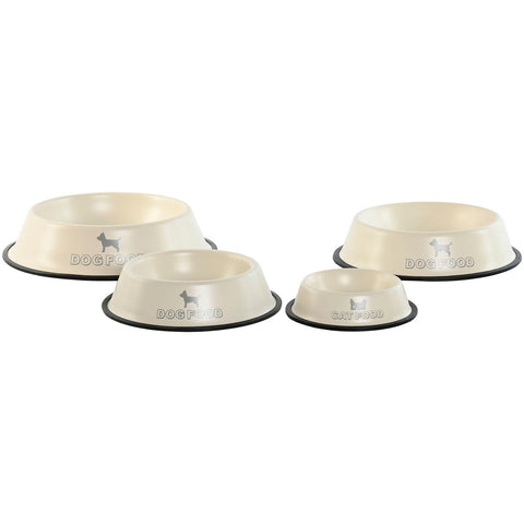 Ciotola per cani Home ESPRIT Beige Gomma Metallo 200 ml 600 ml 700 ml 1 L 29 X 29 X 6,5 cm