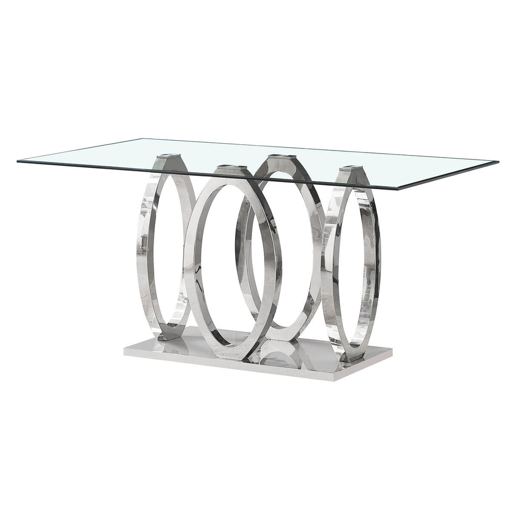 Tavolo da Pranzo Home ESPRIT Acciaio Vetro Temperato 160 x 90 x 76 cm