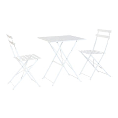 Tavolo con 2 sedie Home ESPRIT Bianco 60 x 60 x 71 cm
