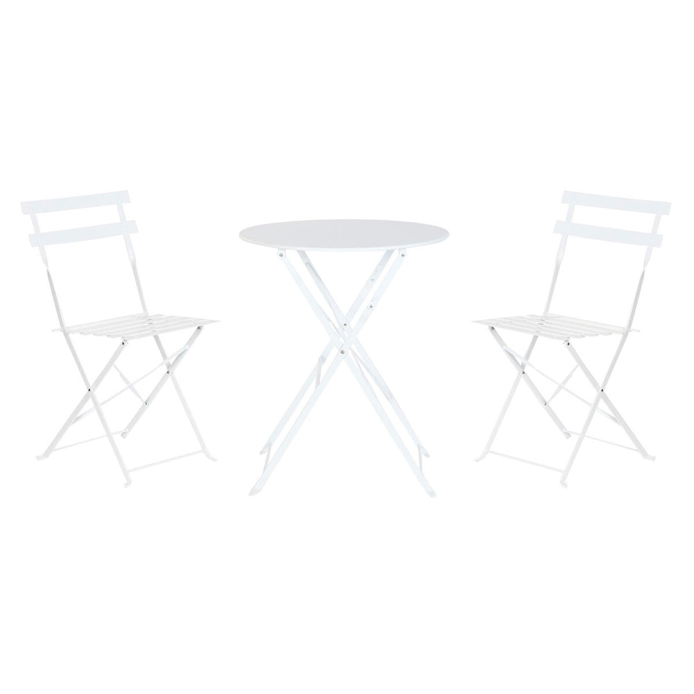Tavolo con 2 sedie Home ESPRIT Bianco 60 x 60 x 71 cm