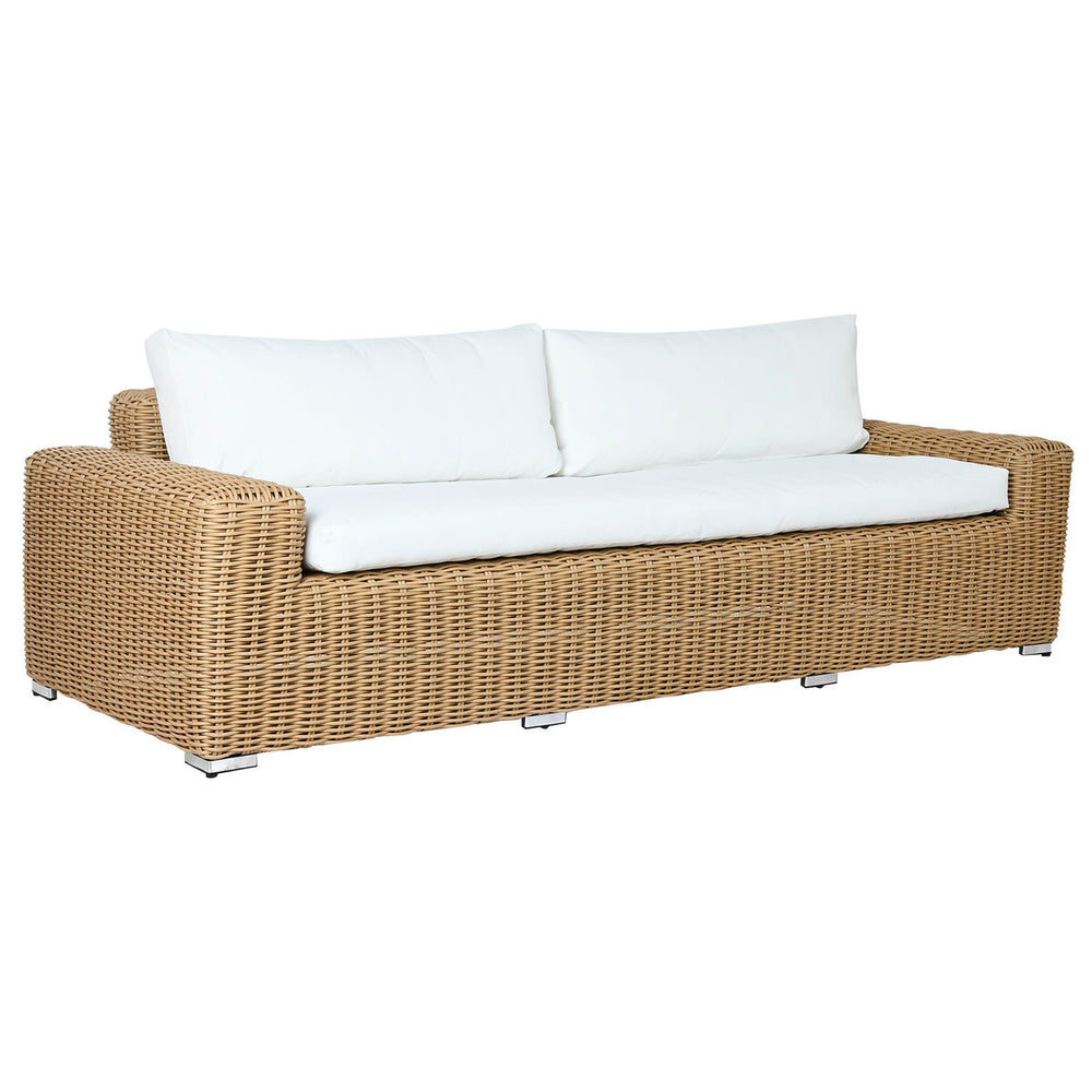 Divano da Giardino Home ESPRIT Beige Marrone Chiaro 222 x 87 x 63 cm