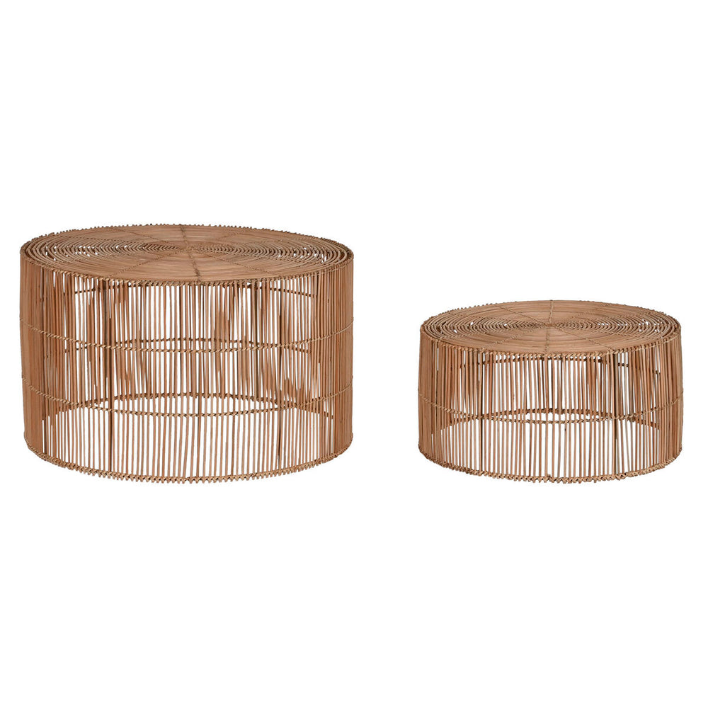 Set di 2 tavoli Home ESPRIT Naturale 70 x 70 x 40 cm