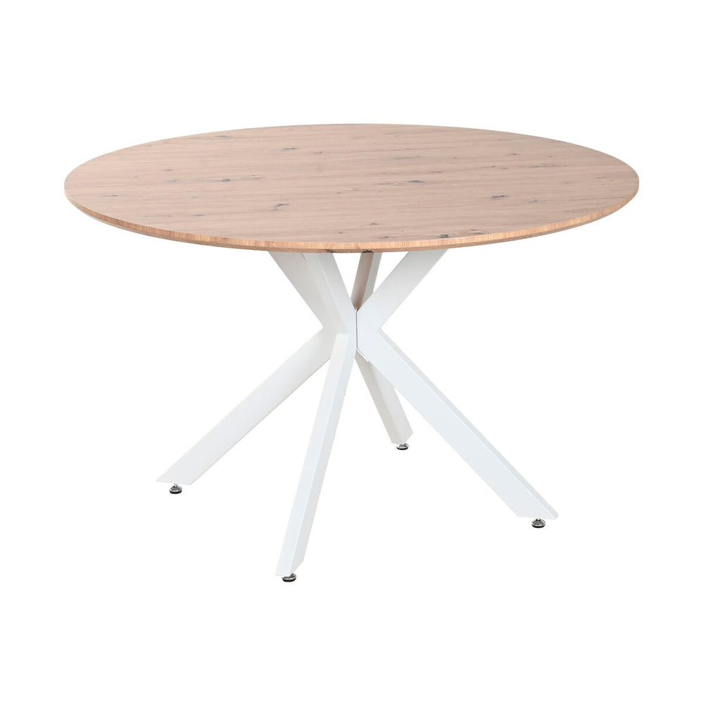 Mesa de Comedor Home ESPRIT Blanco Marrón Hierro Madera MDF 120 x 120 x 75 cm