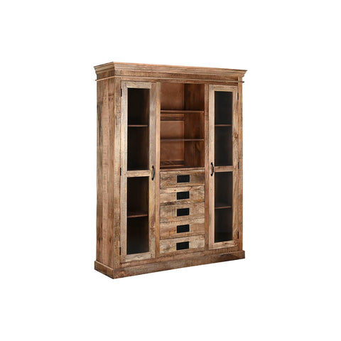 Stand Espositore Home ESPRIT Marrone Cristallo Legno di mango 165 x 45 x 210 cm