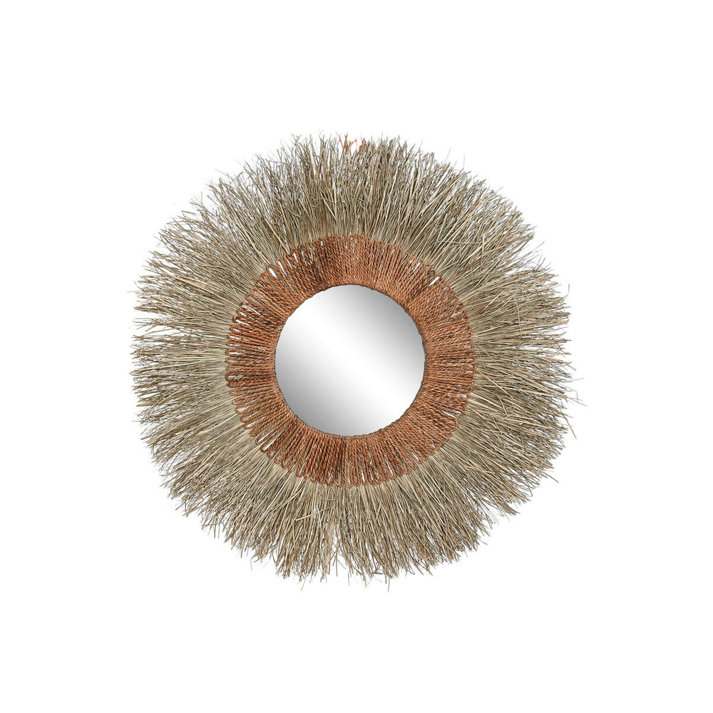 Specchio da parete Home ESPRIT Marrone Naturale Tropicale 130 x 17 x 130 cm