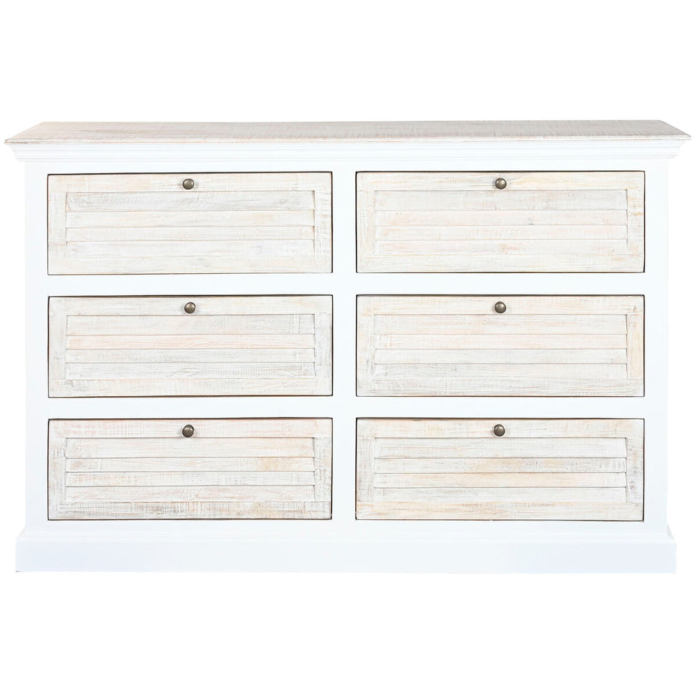 Cassettiera Home ESPRIT Bianco Naturale 150 x 40 x 100 cm