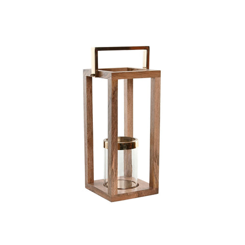 Portacandele Home ESPRIT Marrone Acciaio Legno di mango 25 x 25 x 54 cm
