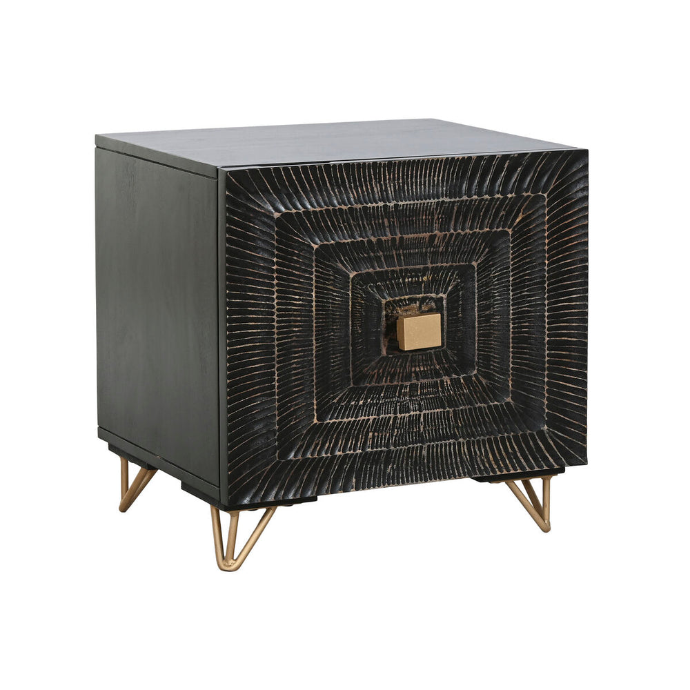 Comodino Home ESPRIT Nero Dorato 50 x 40 x 50 cm