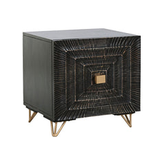 Comodino Home ESPRIT Nero Dorato 50 x 40 x 50 cm