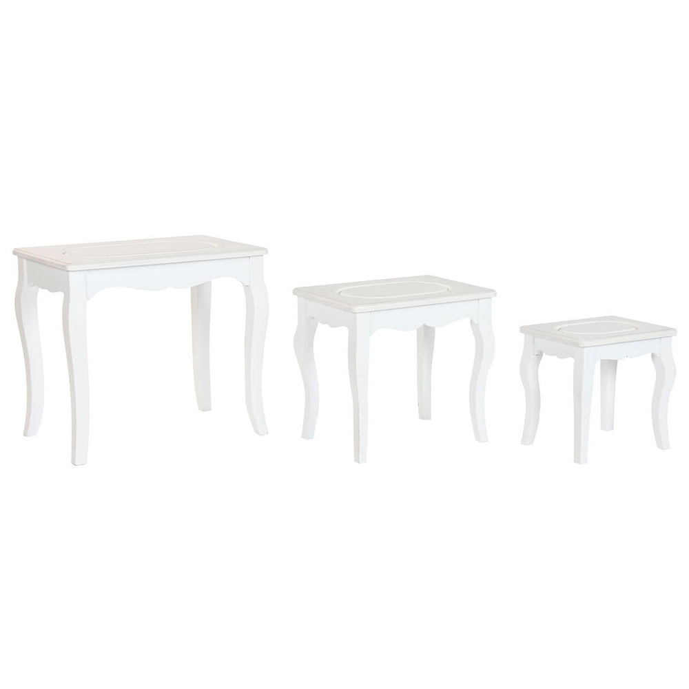 Tavolo aggiuntivo Home ESPRIT Bianco Grigio chiaro 53 x 35 x 47 cm