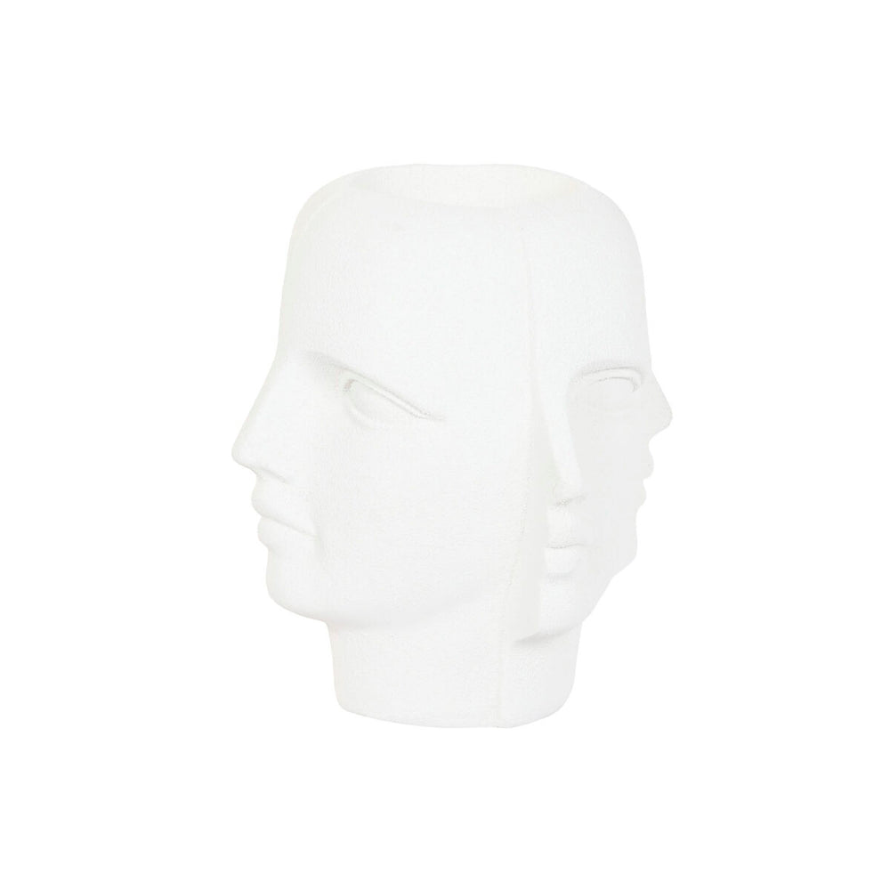 Macetero Home ESPRIT Blanco Magnesio Moderno Cara 49 x 49 x 50 cm