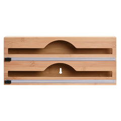 Portarotolo di Carta da Cucina Home ESPRIT Naturale Bambù 33,5 x 7 x 14,5 cm