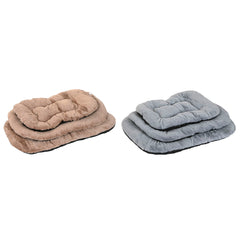 Letto per animali domestici Home ESPRIT Marrone Grigio Cammello Grigio chiaro Grigio scuro 90 X 63 X 10 CM 2 Unità