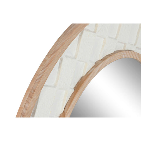 Wall mirror Home ESPRIT White Natural Scandi