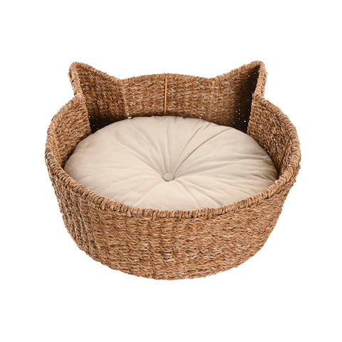 Letto per animali domestici Home ESPRIT Bianco Naturale Fibra naturale 55 X 45 X 18 CM