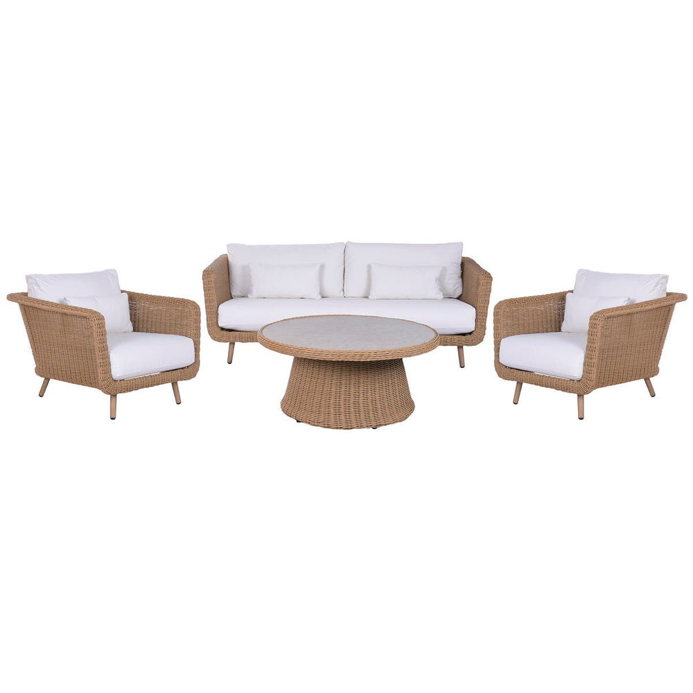 Divano da Giardino Home ESPRIT Bianco Naturale 188 X 89 X 65 CM
