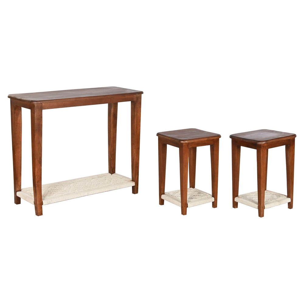 Set di 3 tavoli Home ESPRIT Marrone 95 x 40 x 81 cm (3 Pezzi)