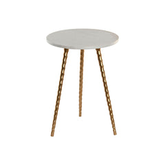 Mesa auxiliar Home ESPRIT Blanco Dorado 36 x 36 x 48,5 cm