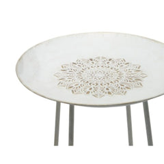 Tavolo aggiuntivo Home ESPRIT Bianco Dorato 48 x 48 x 66 cm