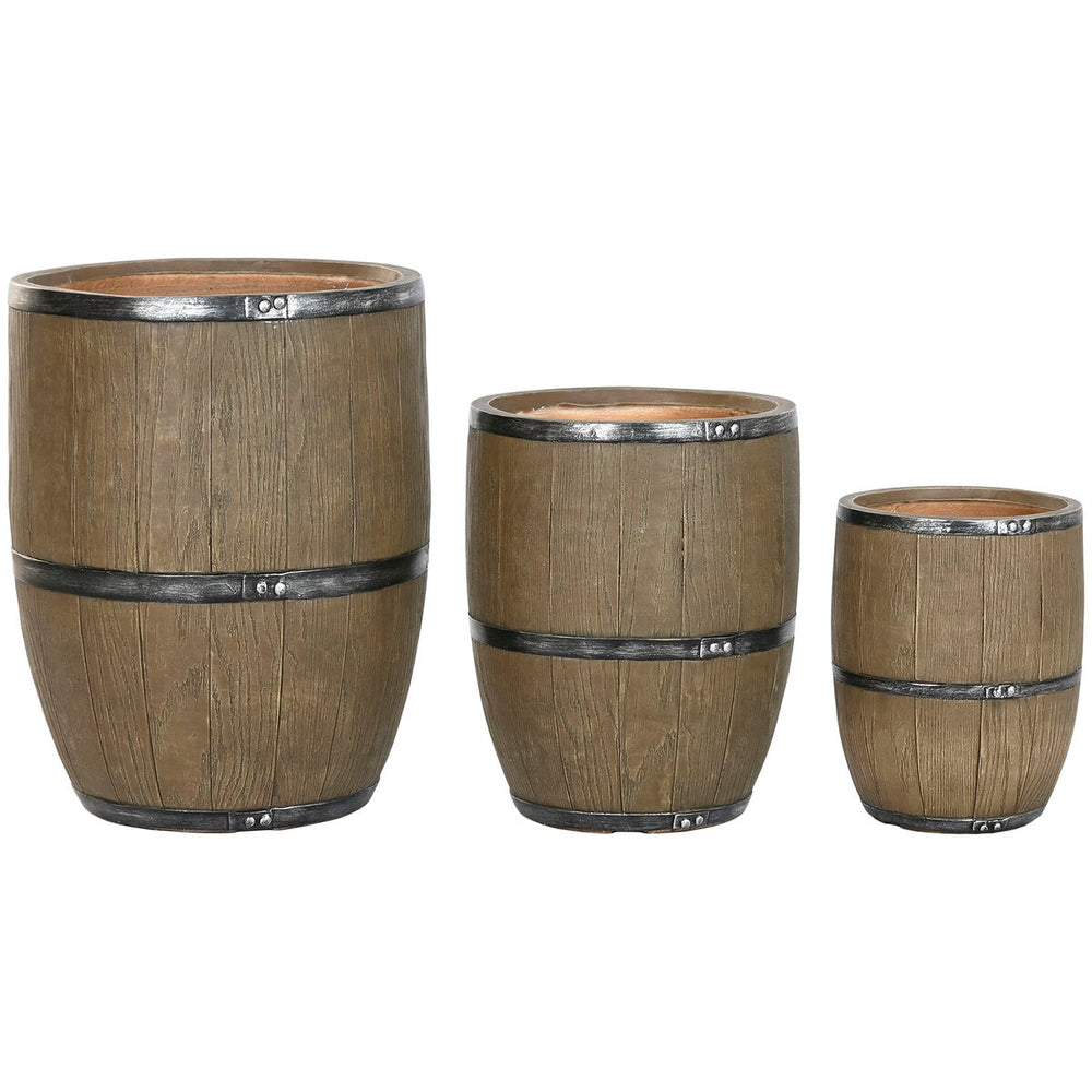 Vaso Home ESPRIT Marrone Magnesio Cottage 47 x 47 x 61 cm (3 Pezzi)