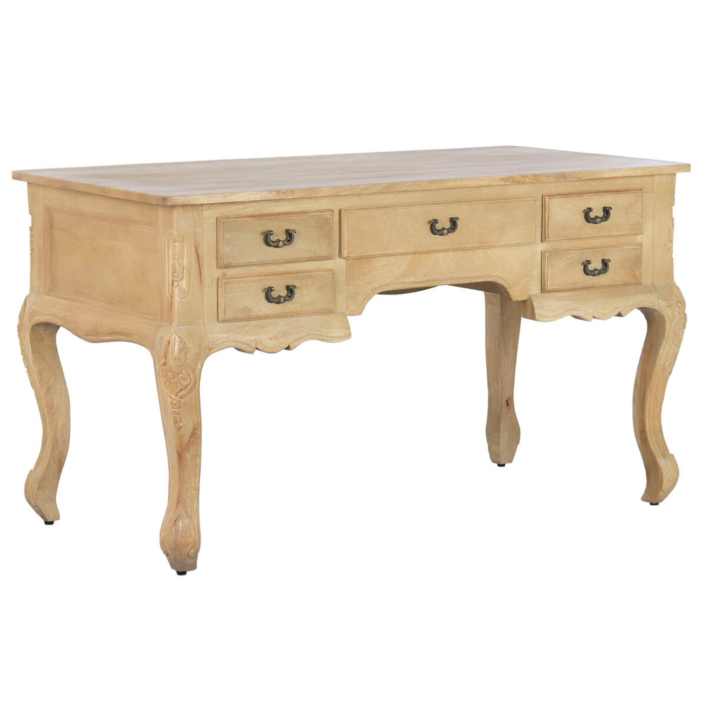 Scrivania Home ESPRIT Bianco Naturale Legno