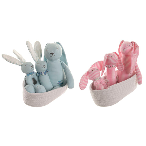 Peluche Home ESPRIT Azzurro Rosa Poliestere Per bambini (2 Unità)