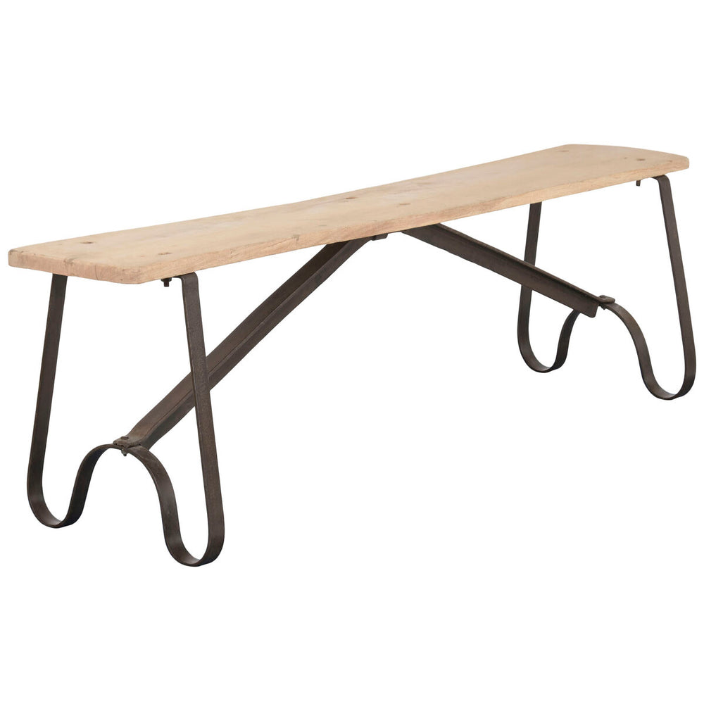 Panca Home ESPRIT Nero Naturale Ferro teak 152 X 41 X 46 CM