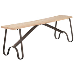 Panca Home ESPRIT Nero Naturale Ferro teak 152 X 41 X 46 CM