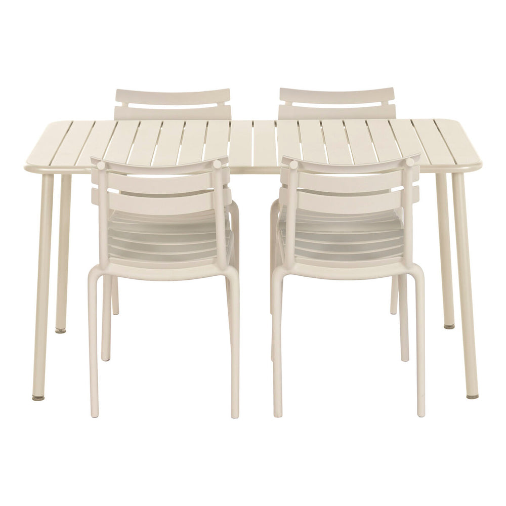 Tavolo con 4 sedie Home ESPRIT Crema polipropilene Ferro 140 x 70 x 75 cm
