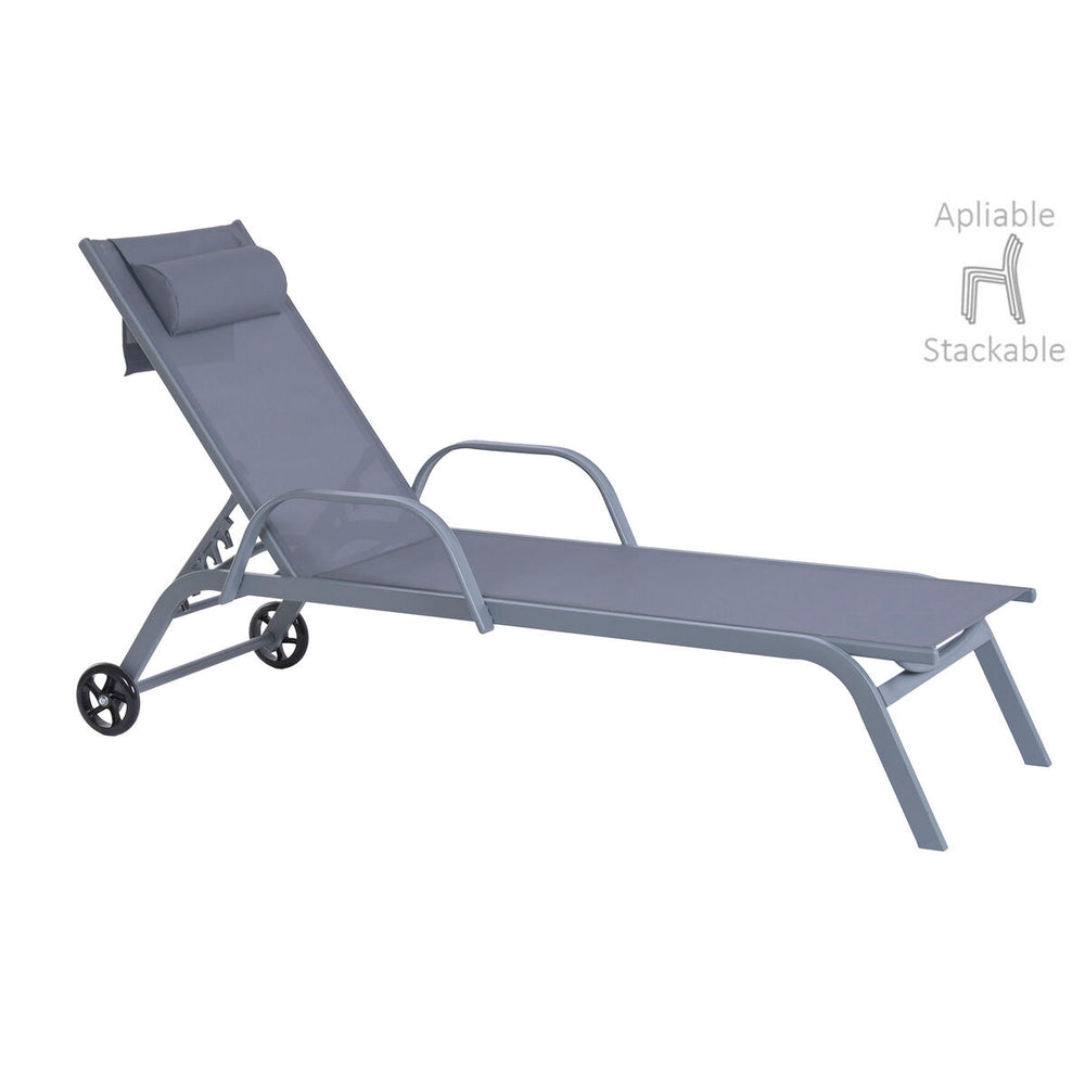 Lettino Home ESPRIT Grigio chiaro 199 X 63 X 101 CM