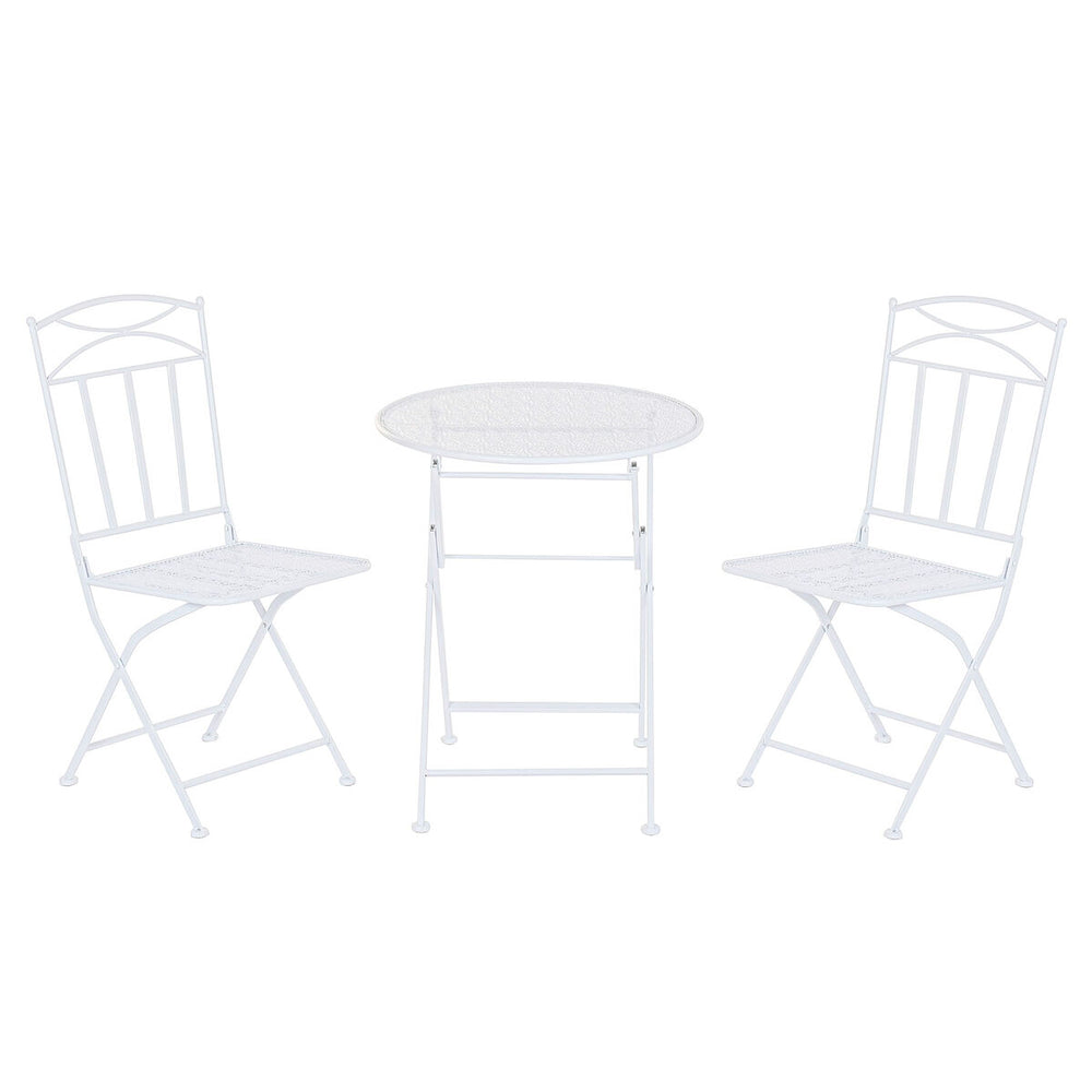 Table set with 2 chairs Home ESPRIT White Iron 60 x 60 x 70 cm