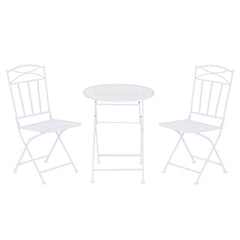 Tavolo con 2 sedie Home ESPRIT Bianco Ferro 60 x 60 x 70 cm