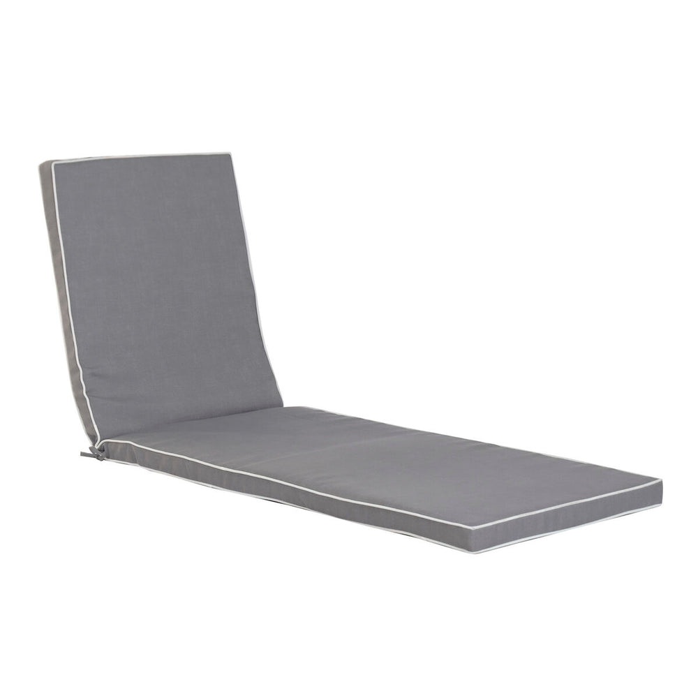 Cuscino per Lettino Home ESPRIT Bianco Grigio chiaro Giardino 190 x 60 x 5 cm