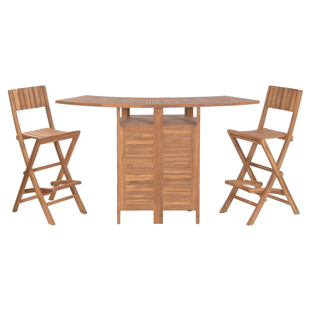 Tavolo con 2 sedie Home ESPRIT Teca 95 X 70 X 108 CM