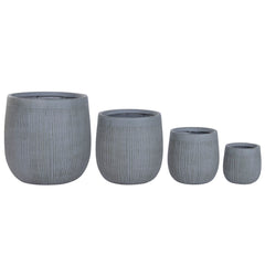 Set di vasi da fiori Home ESPRIT Grigio scuro Fibra Magnesio 50 x 50 x 54 cm (4 Unità)