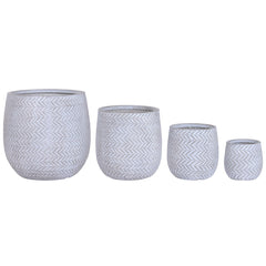 Set of Planters Home ESPRIT Brown Grey Fibre Magnesium 50 x 50 x 54 cm (4 Units)
