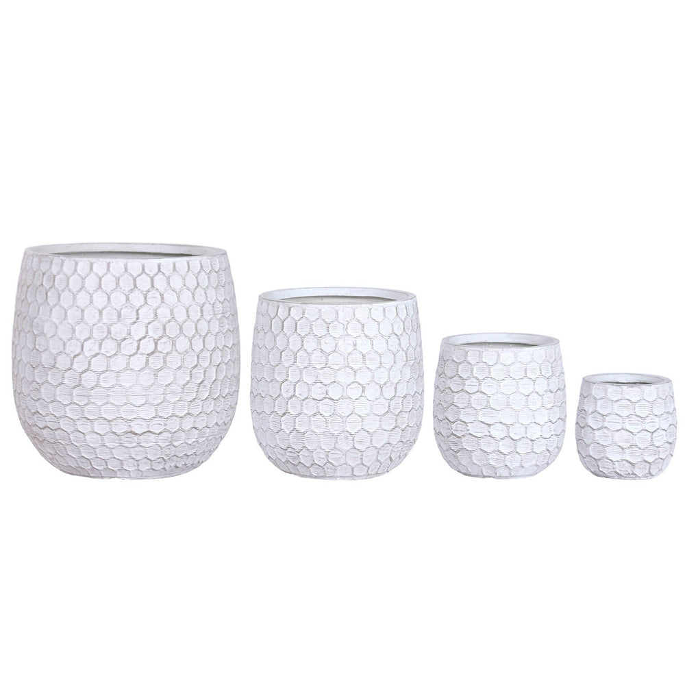 Set of Planters Home ESPRIT Grey Fibre Magnesium 50 x 50 x 54 cm (4 Units)