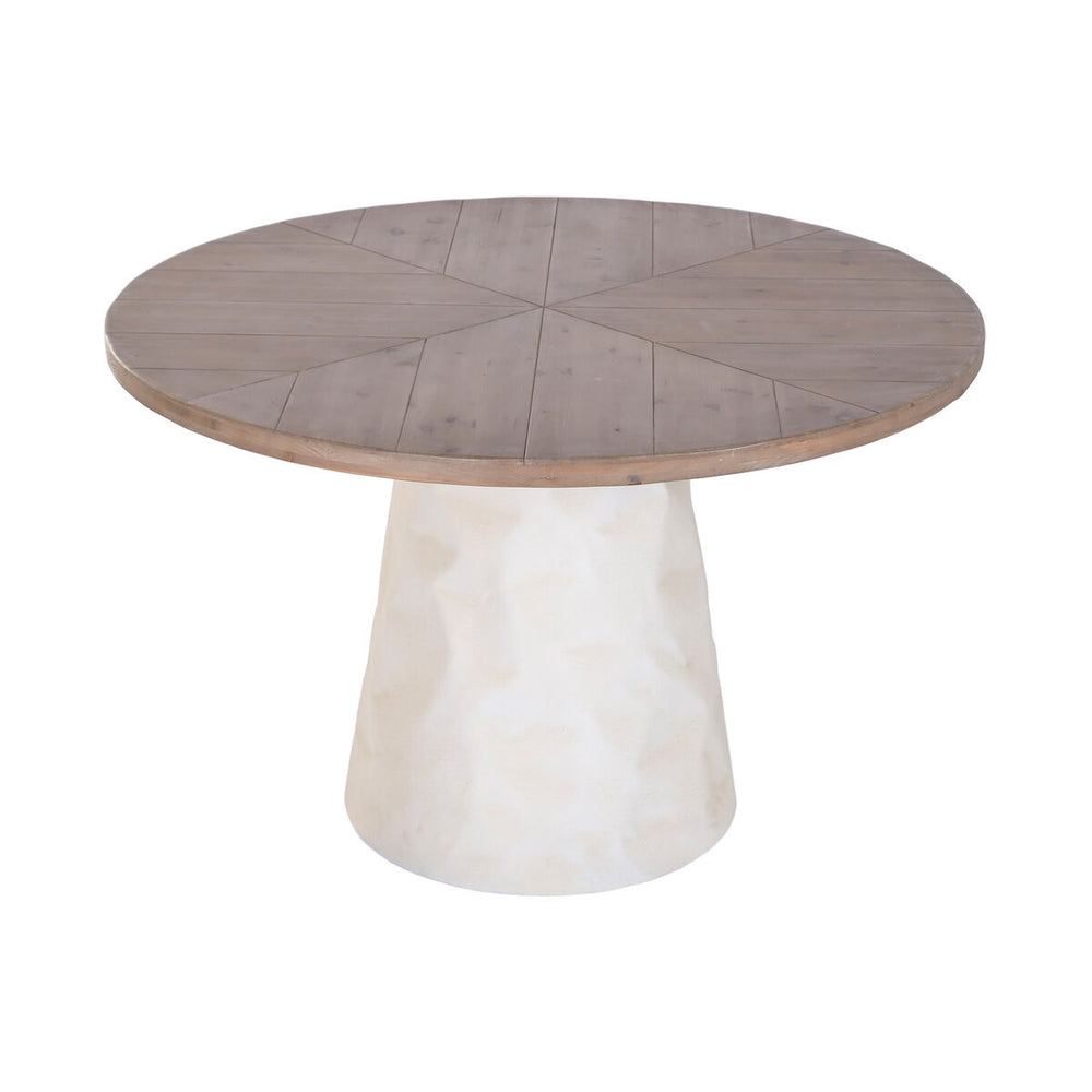 Tavolo da Pranzo Home ESPRIT Bianco Marrone Legno Metallo 120 x 120 x 76 cm