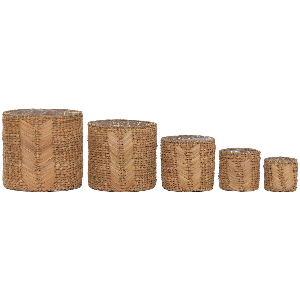 Set of Planters Home ESPRIT Natural Natural Fibre 38 x 38 x 36 cm
