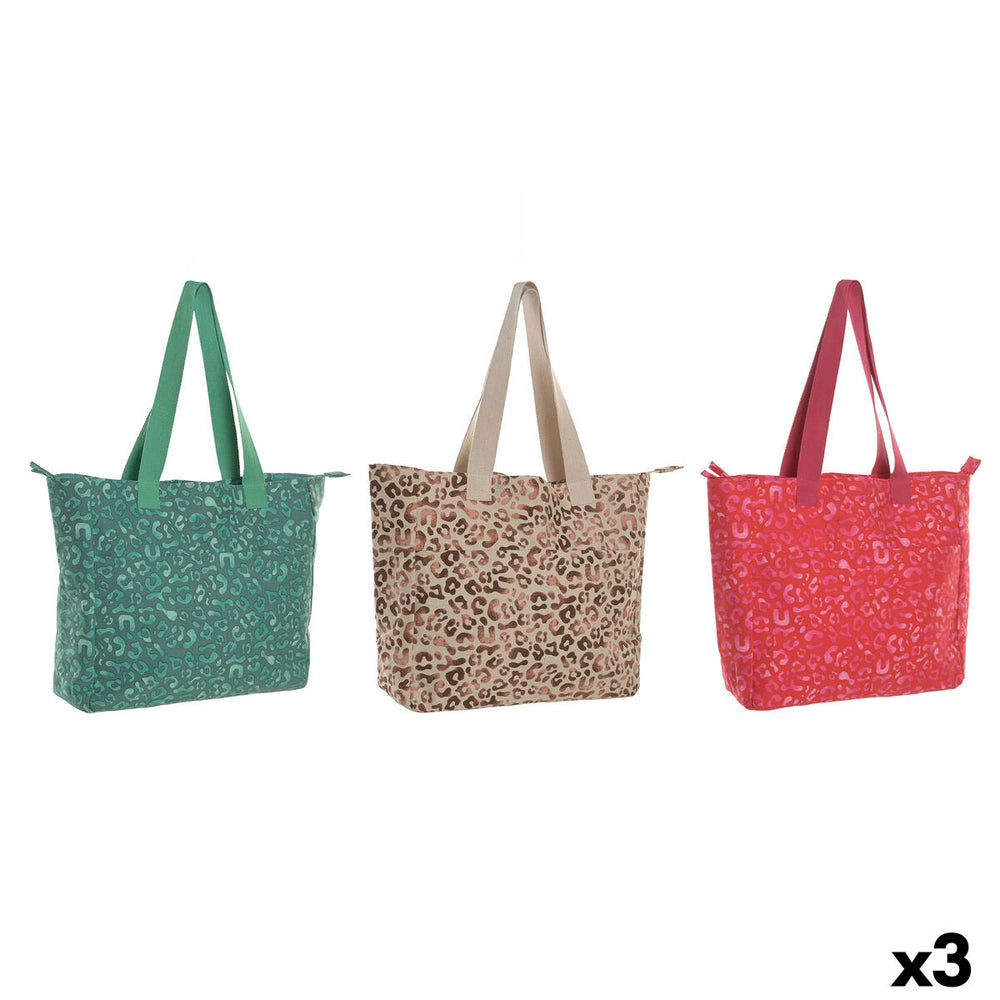 Borsa Donna Home ESPRIT Marrone Verde Rosa 55 x 14 x 35 cm (3 Unità)