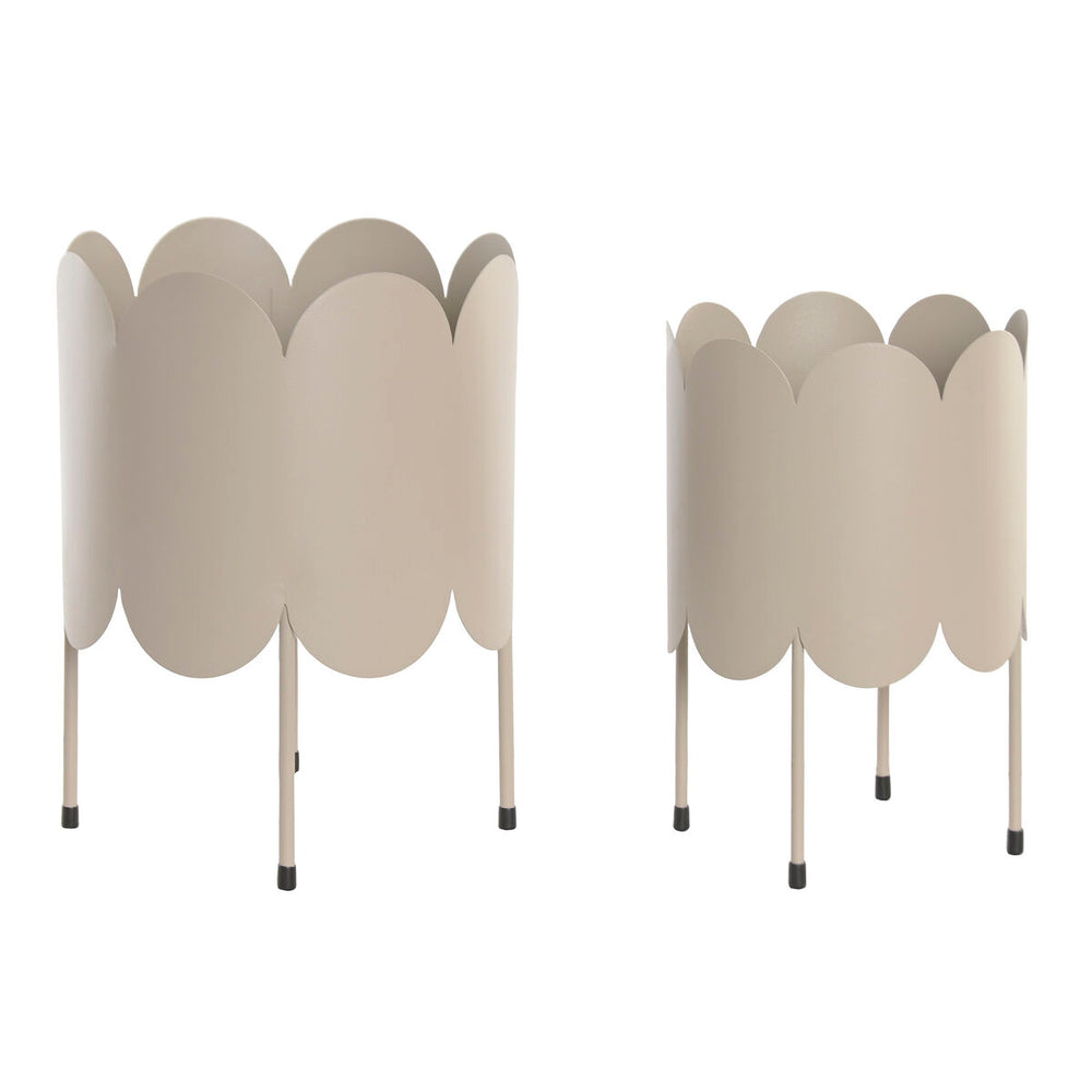 Macetero Home ESPRIT Crema Hierro Urbano 23 x 23 x 30 cm (2 Piezas)