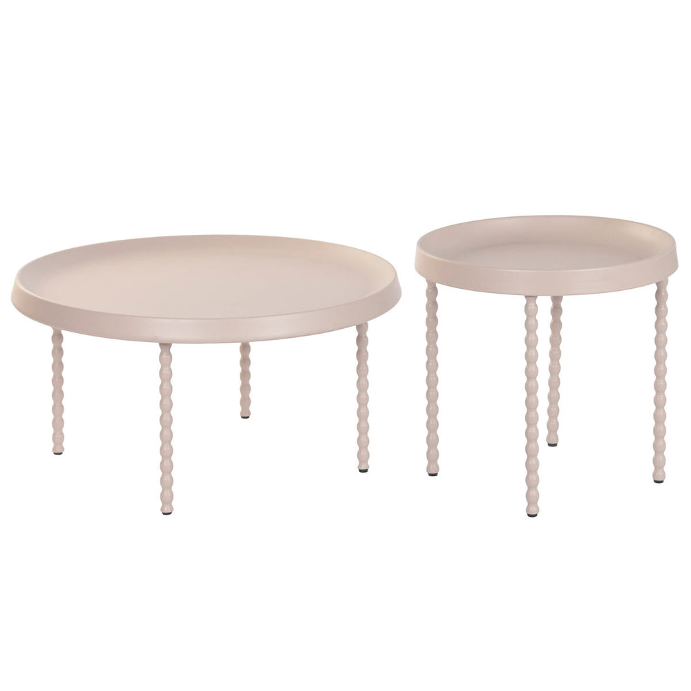 Set di 2 tavoli Home ESPRIT Crema 75 x 75 x 40 cm