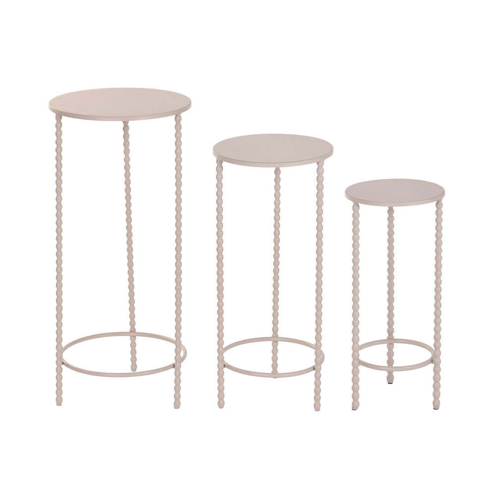 Juego de 3 mesas Home ESPRIT Crema 32 x 32 x 70 cm (3 Piezas)