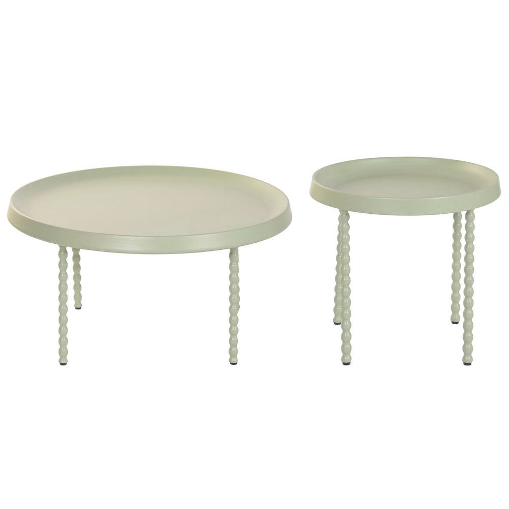 Set di 2 tavoli Home ESPRIT Verde 75 x 75 x 39 cm