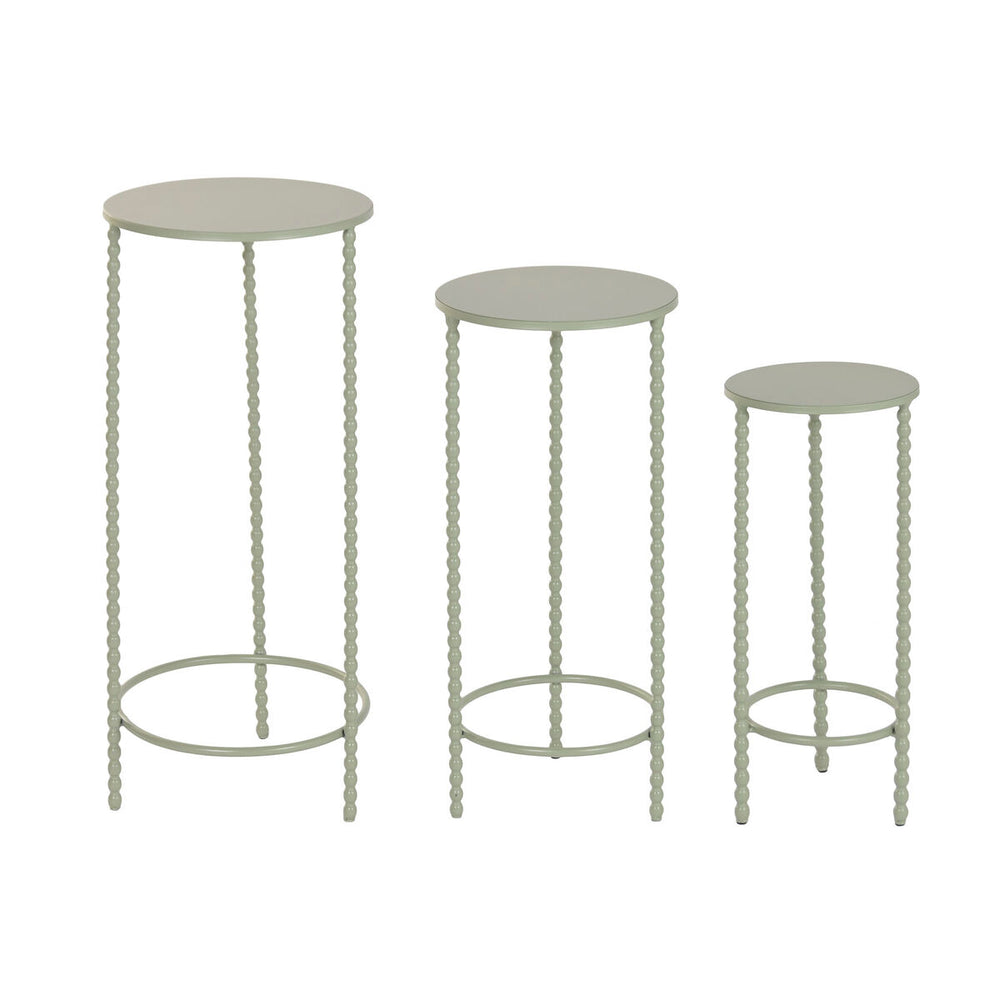 Set di 3 tavoli Home ESPRIT Verde 32 x 32 x 70 cm (3 Pezzi)