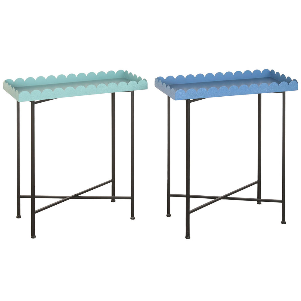 Tavolo aggiuntivo Home ESPRIT Azzurro Turchese 60 x 25 x 70 cm (2 Unità)