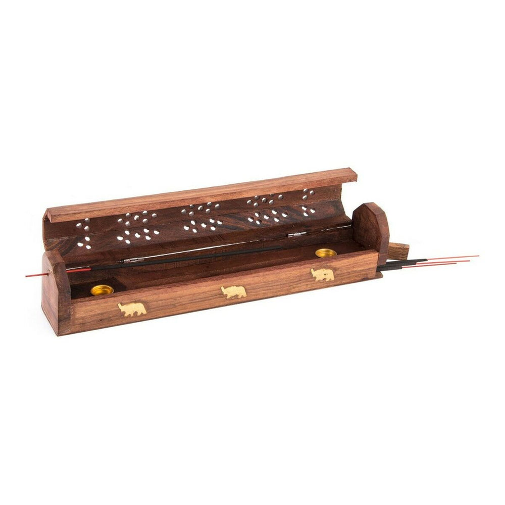 Bruciatore di essenze DKD Home Decor Legno Bambù Mandala Naturale 26 x 8 x 8 cm Incenso (6 Unità)