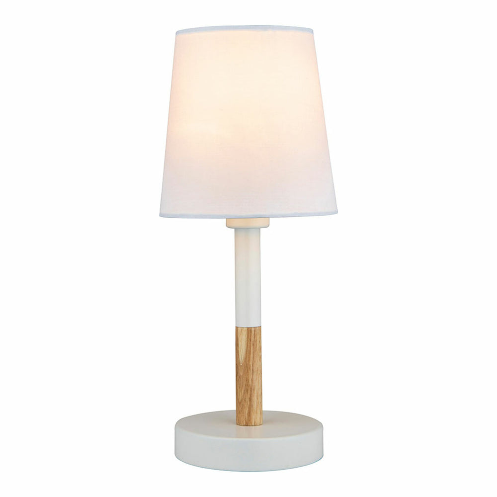 Lampada da tavolo EDM 32016 Bianco Legno Acciaio 40 W 220-240 V Ø 13 x 32 cm